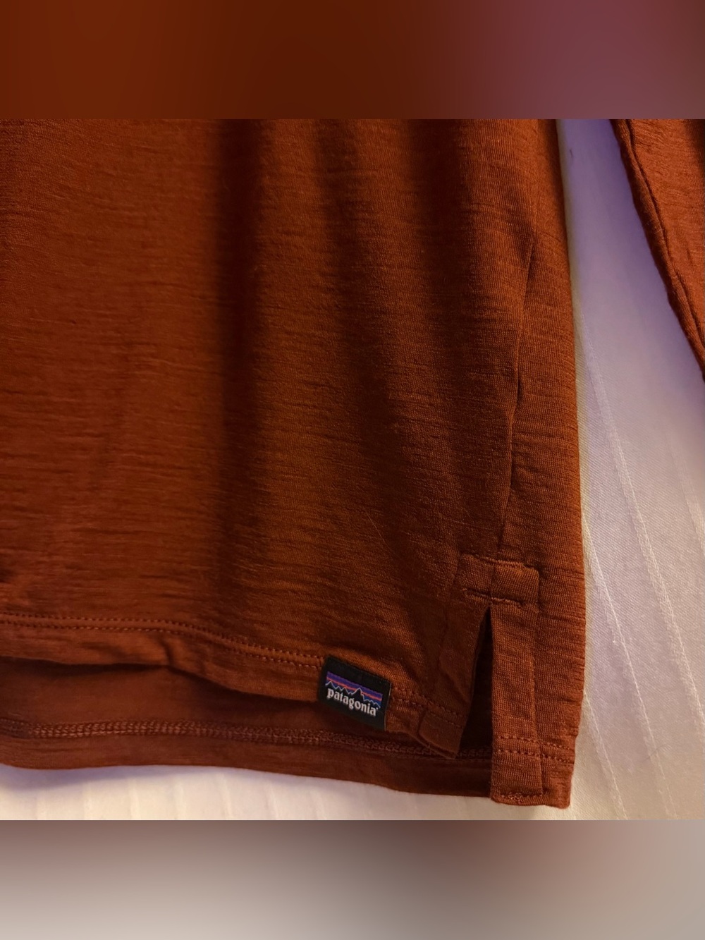 Patagonia cinnamon brown long sleeve shirt. Cool merino blend capilene. Size L